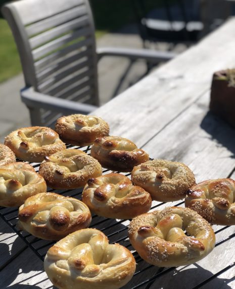 pretzles freshly baked in the sunshine