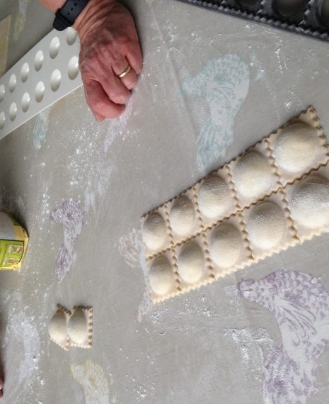 making homemade ravioli