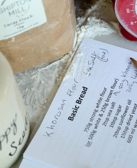 baisc bread baking course notes and ingredients
